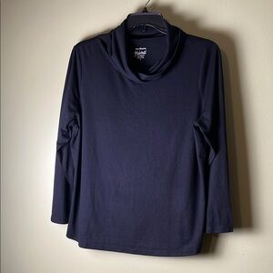 Norm Thompson Prima Black Cowl Neck Long Sleeve Top